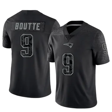 Youth New England Patriots Kayshon Boutte Black Limited Reflective Jersey By Nike