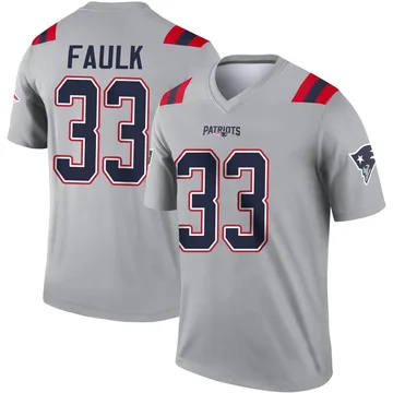 Youth New England Patriots Kevin Faulk Gray Legend Inverted Jersey By Nike