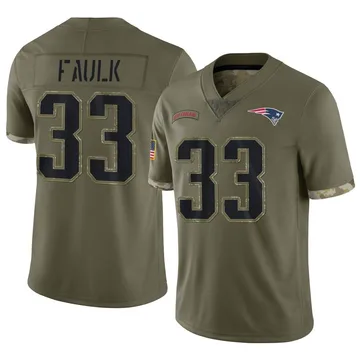 Youth New England Patriots Kevin Faulk Olive Limited 2022 Salute To Service Jersey By Nike