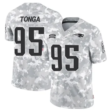 Youth New England Patriots Khyiris Tonga Arctic Camo Limited 2024 Salute to Service Jersey By Nike