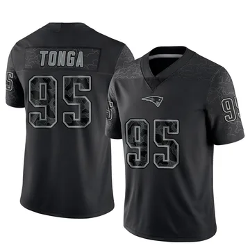 Youth New England Patriots Khyiris Tonga Black Limited Reflective Jersey By Nike