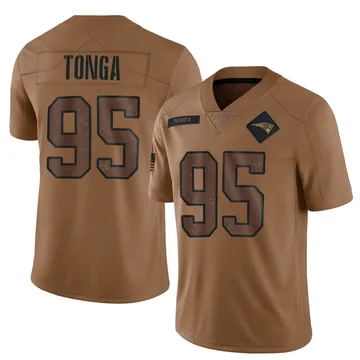 Youth New England Patriots Khyiris Tonga Brown Limited 2023 Salute To Service Jersey By Nike