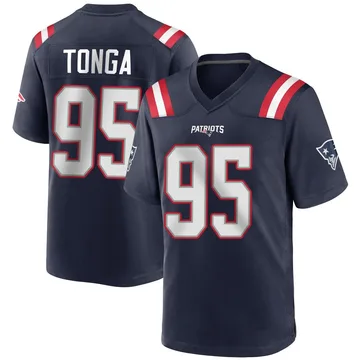 Youth New England Patriots Khyiris Tonga Navy Blue Game Team Color Jersey By Nike