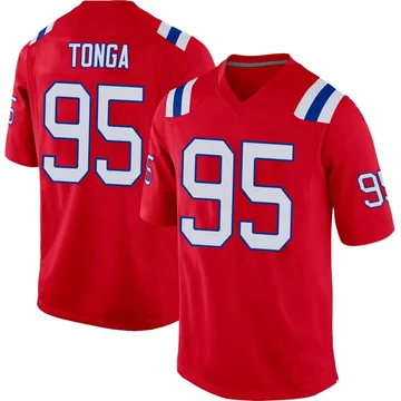 Youth New England Patriots Khyiris Tonga Red Game Alternate Jersey By Nike