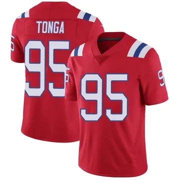 Youth New England Patriots Khyiris Tonga Red Limited Vapor Untouchable Alternate Jersey By Nike