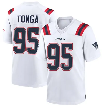 Youth New England Patriots Khyiris Tonga White Game Jersey By Nike