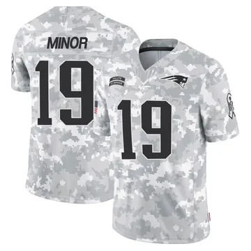 Youth New England Patriots Kobee Minor Arctic Camo Limited 2024 Salute to Service Jersey By Nike