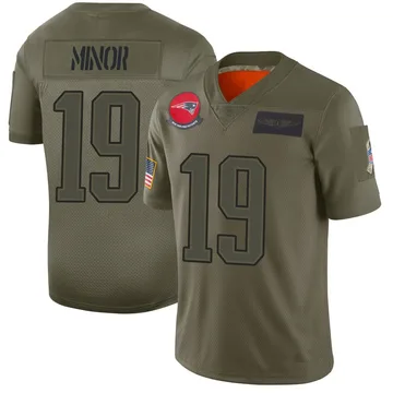 Youth New England Patriots Kobee Minor Camo Limited 2019 Salute to Service Jersey By Nike