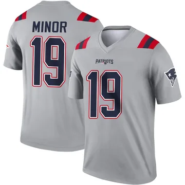 Youth New England Patriots Kobee Minor Gray Legend Inverted Jersey By Nike