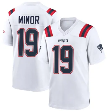 Youth New England Patriots Kobee Minor White Game Jersey By Nike