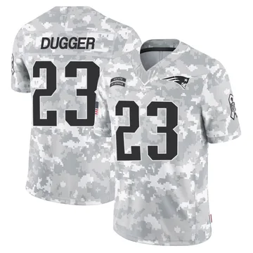 Youth New England Patriots Kyle Dugger Arctic Camo Limited 2024 Salute to Service Jersey By Nike
