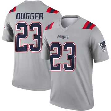 Youth New England Patriots Kyle Dugger Gray Legend Inverted Jersey By Nike