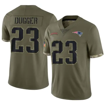 Youth New England Patriots Kyle Dugger Olive Limited 2022 Salute To Service Jersey By Nike