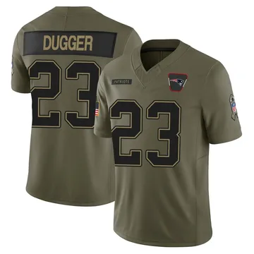 Youth New England Patriots Kyle Dugger Olive Limited 2025 Salute to Service Jersey By Nike