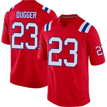 Youth New England Patriots Kyle Dugger Red Game Alternate Jersey By Nike