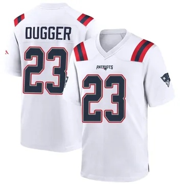 Youth New England Patriots Kyle Dugger White Game Jersey By Nike