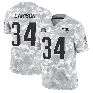 Youth New England Patriots Lan Larison Arctic Camo Limited 2024 Salute to Service Jersey By Nike