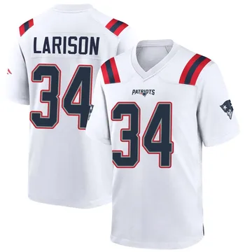 Youth New England Patriots Lan Larison White Game Jersey By Nike