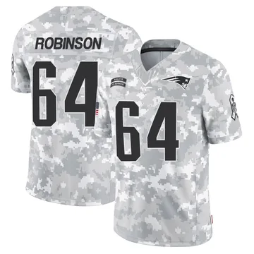 Youth New England Patriots Layden Robinson Arctic Camo Limited 2024 Salute to Service Jersey By Nike