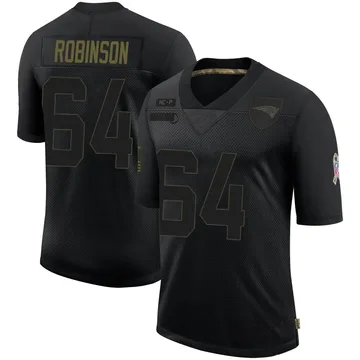 Youth New England Patriots Layden Robinson Black Limited 2020 Salute To Service Jersey By Nike