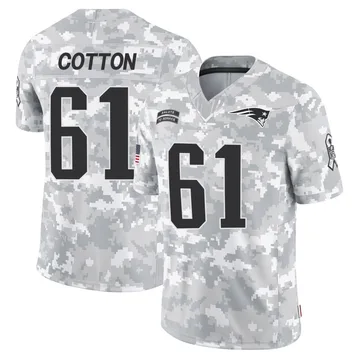 Youth New England Patriots Lester Cotton Arctic Camo Limited 2024 Salute to Service Jersey By Nike