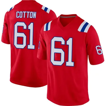 Youth New England Patriots Lester Cotton Red Game Alternate Jersey By Nike