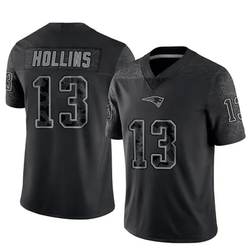 Youth New England Patriots Mack Hollins Black Limited Reflective Jersey By Nike