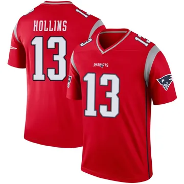 Youth New England Patriots Mack Hollins Red Legend Inverted Jersey By Nike