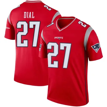 Youth New England Patriots Marcellas Dial Jr. Red Legend Inverted Jersey By Nike