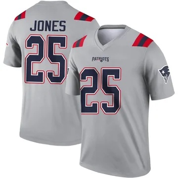 Youth New England Patriots Marcus Jones Gray Legend Inverted Jersey By Nike