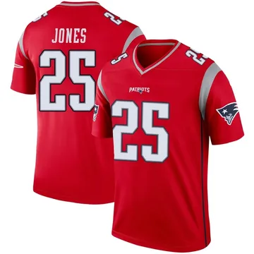 Youth New England Patriots Marcus Jones Red Legend Inverted Jersey By Nike