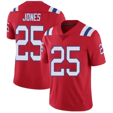 Youth New England Patriots Marcus Jones Red Limited Vapor Untouchable Alternate Jersey By Nike