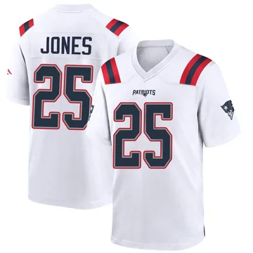 Youth New England Patriots Marcus Jones White Game Jersey By Nike