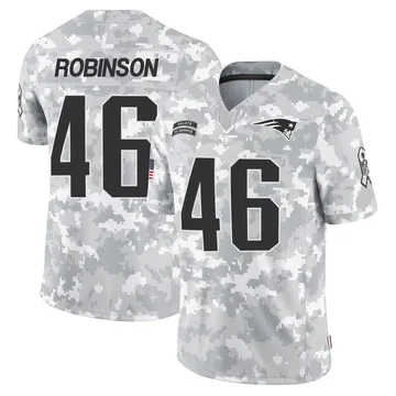 Youth New England Patriots Mark Robinson Arctic Camo Limited 2024 Salute to Service Jersey By Nike
