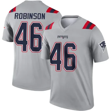 Youth New England Patriots Mark Robinson Gray Legend Inverted Jersey By Nike