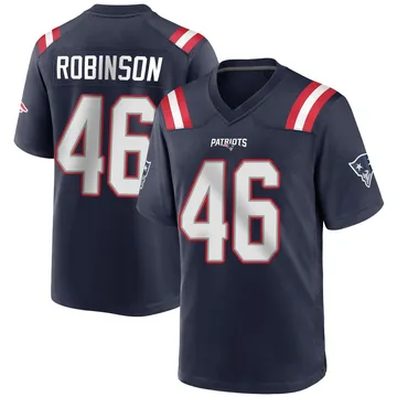 Youth New England Patriots Mark Robinson Navy Blue Game Team Color Jersey By Nike