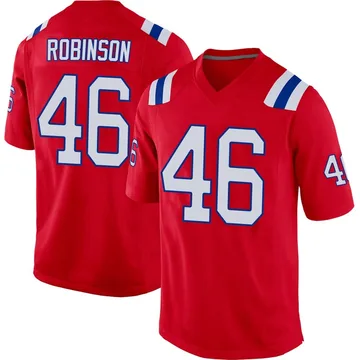Youth New England Patriots Mark Robinson Red Game Alternate Jersey By Nike