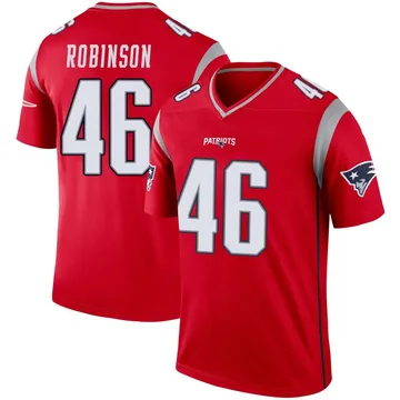 Youth New England Patriots Mark Robinson Red Legend Inverted Jersey By Nike