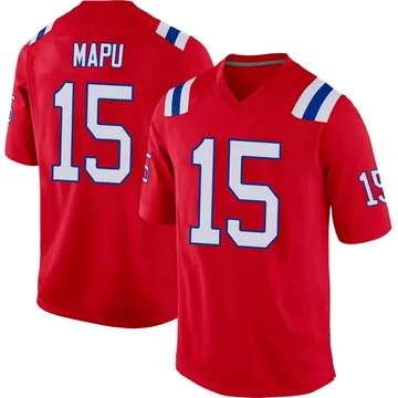 Youth New England Patriots Marte Mapu Red Game Alternate Jersey By Nike