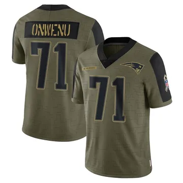 Youth New England Patriots Mike Onwenu Olive Limited 2021 Salute To Service Jersey By Nike