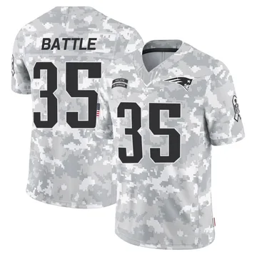 Youth New England Patriots Miles Battle Arctic Camo Limited 2024 Salute to Service Jersey By Nike