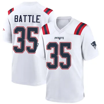 Youth New England Patriots Miles Battle White Game Jersey By Nike