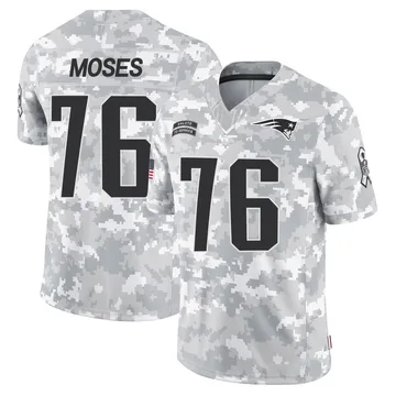 Youth New England Patriots Morgan Moses Arctic Camo Limited 2024 Salute to Service Jersey By Nike