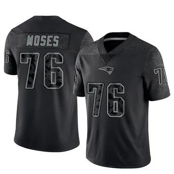 Youth New England Patriots Morgan Moses Black Limited Reflective Jersey By Nike