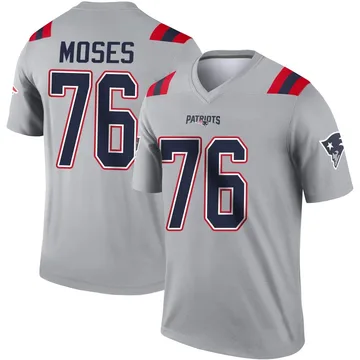 Youth New England Patriots Morgan Moses Gray Legend Inverted Jersey By Nike