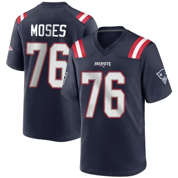 Youth New England Patriots Morgan Moses Navy Blue Game Team Color Jersey By Nike