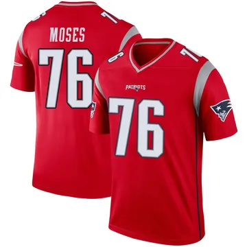 Youth New England Patriots Morgan Moses Red Legend Inverted Jersey By Nike