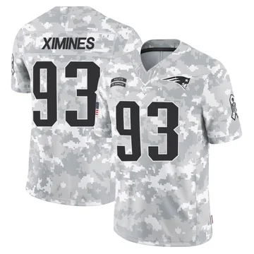Youth New England Patriots Oshane Ximines Arctic Camo Limited 2024 Salute to Service Jersey By Nike
