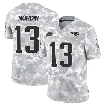 Youth New England Patriots Quinn Nordin Arctic Camo Limited 2024 Salute to Service Jersey By Nike