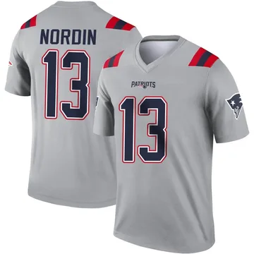 Youth New England Patriots Quinn Nordin Gray Legend Inverted Jersey By Nike